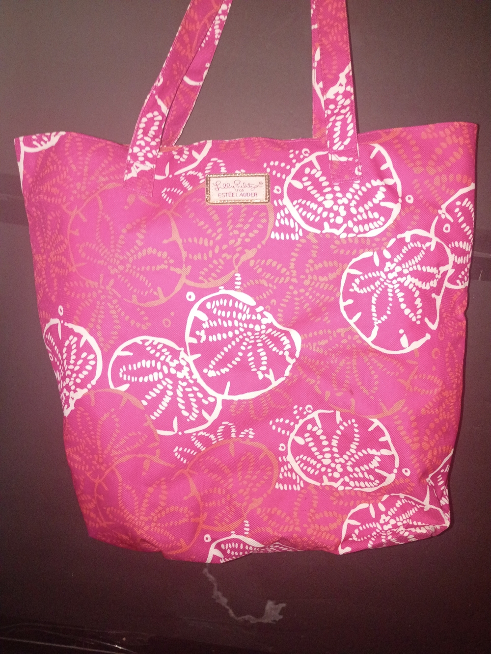 Estee Lauder Pink Patterned Tote Bag